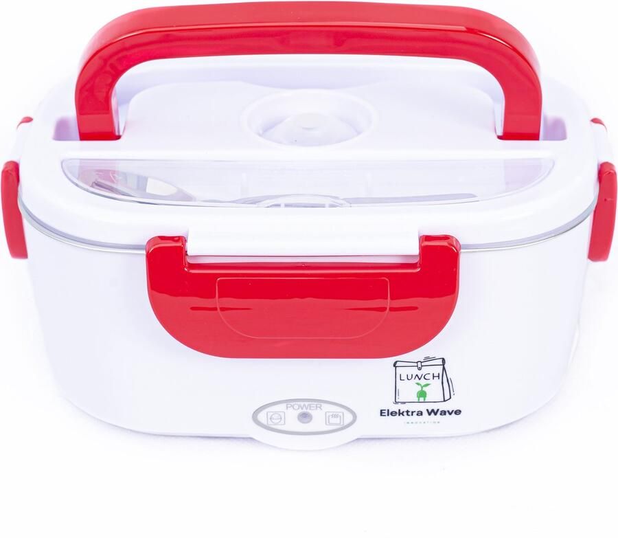 Elektra wave elektrische lunchbox volledige set- elektrische broodtrommel- lunchbox volwassenen- rood wit