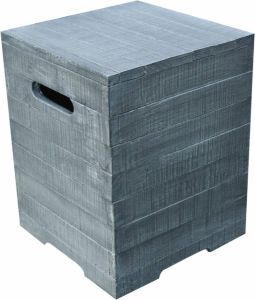 Element i Kleine gasfles cover houtlook vierkant grijs Haard accessoires Beton Grijs