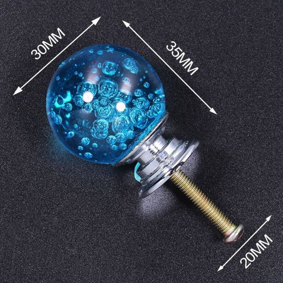 3 Stuks Meubelknop Kristallen Bol Lichtblauw 3.5*3 cm Meubel Handgreep Knop voor Kledingkast Deur Lade Keukenkast