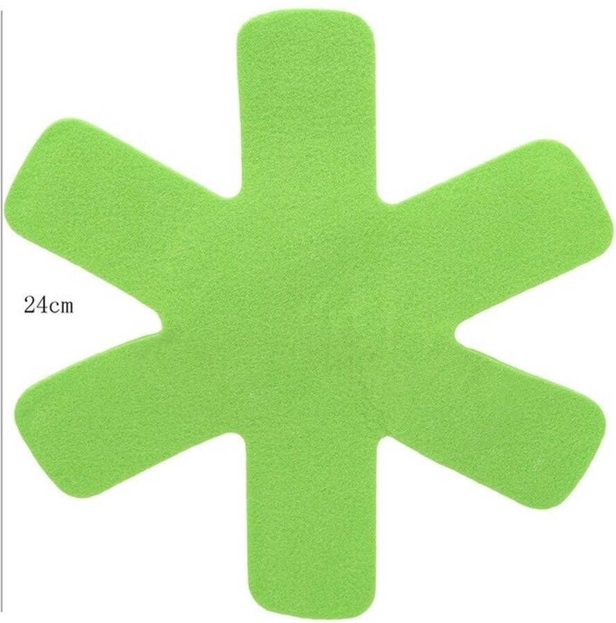3 Stuks Panbeschermers – 24 cm – Groen – Anti-Kras Pannen en Kommen – Kookgerei Beschermen