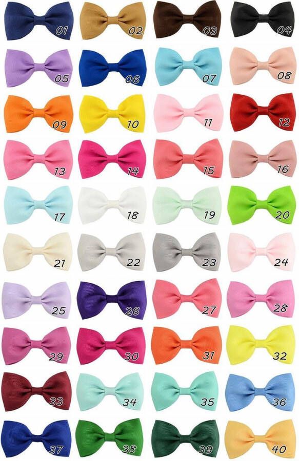 40 Stuks Leuke Haarclips Mini Multicolor 3X7cm Hair Clip Strik Kinderen Haaraccessoire