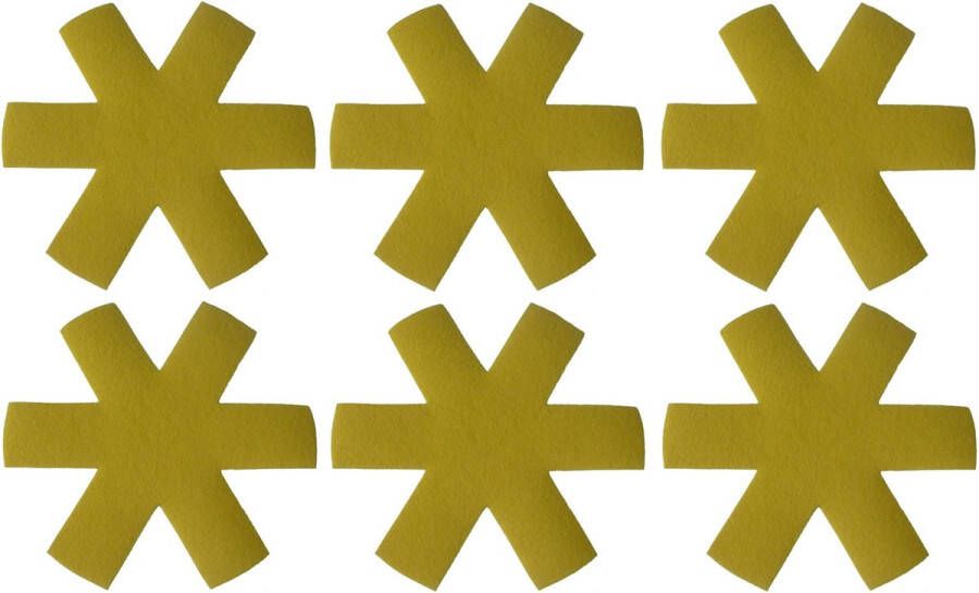 6 Stuks Panbeschermers – 23.5 cm – Geel – Anti-Kras Pannen en Kommen – Kookgerei Beschermen