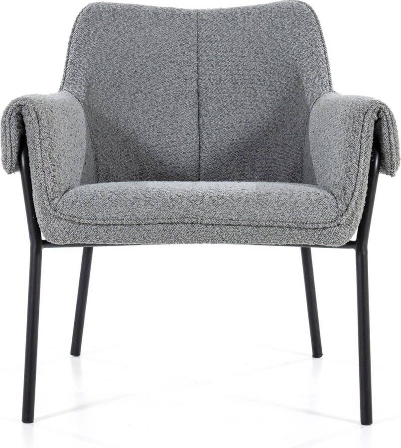 Eleonora Fauteuil 'Tony' Bouclé kleur Grijs