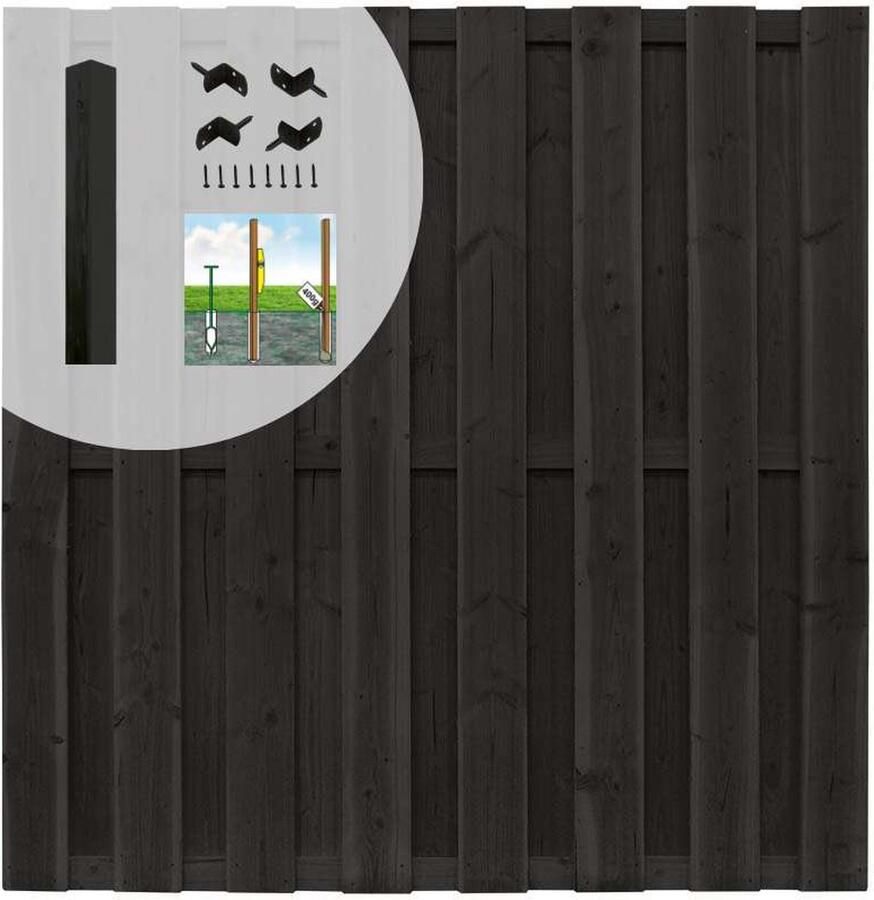Elephant Schutting set vuren Finch recht 15L rvs zwart (9 42 meter)