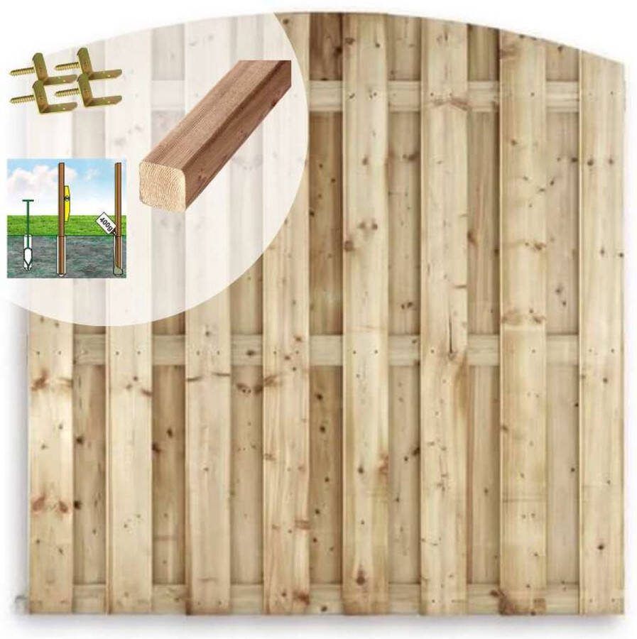 Elephant Schutting set vuren Timber toog 15L rvs groen geimpregneerd (5 67 meter)