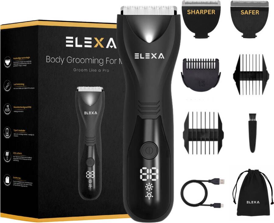 ELEXA Body Groomer Mannen PRO Body Shaver en Trimmer -Groomer voor Schaamstreek en Lichaam-cadeau voor man