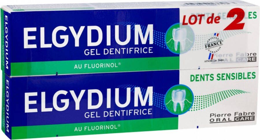 ELGYDIUM Gevoelige Tanden Tandpasta Gel Set van 2 x 75 ml