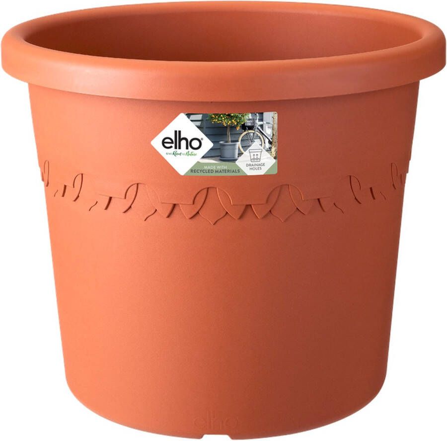 Elho Algarve Cilindro 25 Bloempot voor Buiten 100% Gerecycled Plastic Ø 24.5 x H 20.8 cm