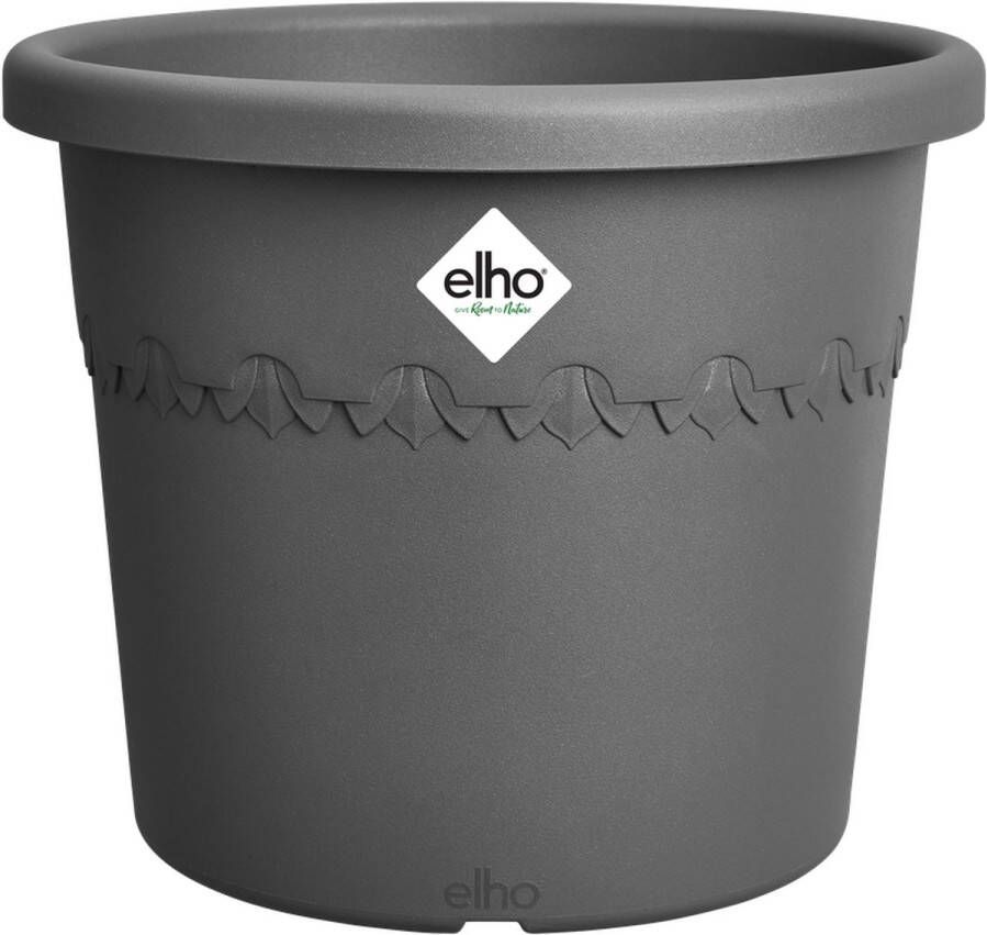 Elho Algarve Cilindro 48 Bloempot voor Buiten 100% Gerecycled Plastic Ø 48 x H 29 cm Antraciet