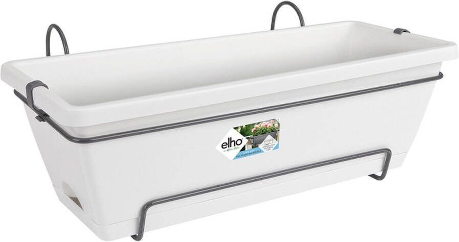 Elho Barcelona Allin1 50 Balkonbakken met Ophanging 100% Gerecycled Plastic L49.5 x B27.5 x H18.5 cm Wit