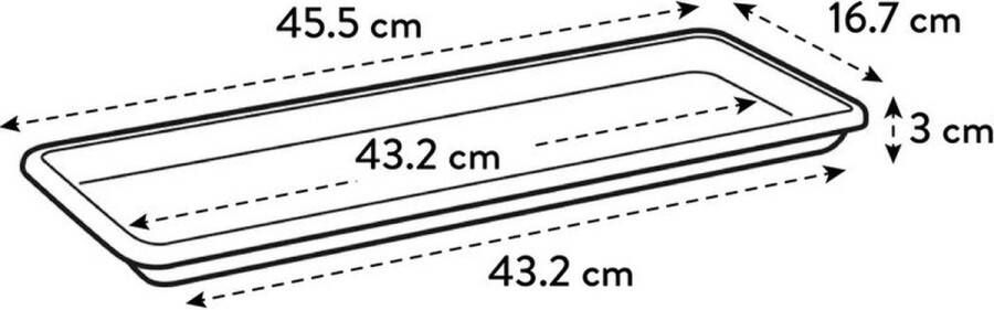 Elho Barcelona Balkonbak Schotel 50 Schotel voor Balkon Buiten Ø 45.0 x H 2.8 cm Honinggeel