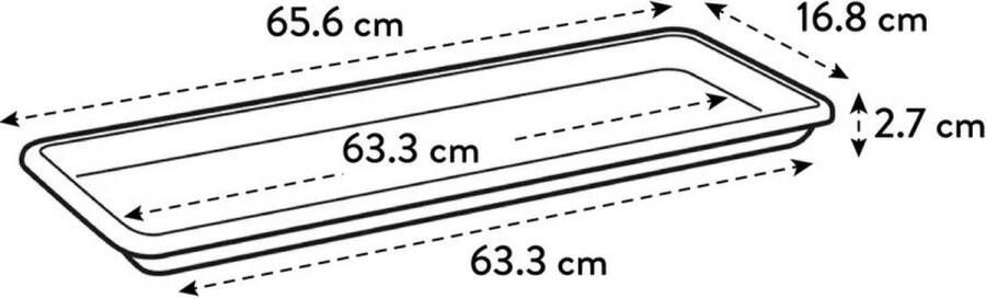 Elho Barcelona Balkonbak Schotel 70 Schotel voor Balkon Buiten Ø 65.0 x H 2.8 cm Honinggeel