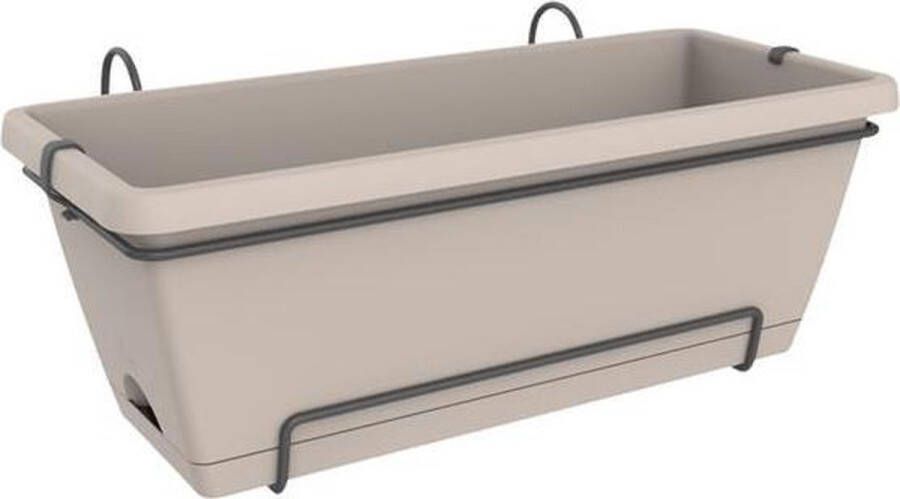 Elho Barcelona Xl Allin1 55 Plantenbak voor Balkon Buiten Ø 54.5 x H 23.0 cm Taupe