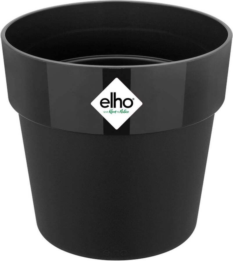 Elho B.for Original Rond 16 Bloempot voor Binnen 100% Gerecycled Plastic Ø 15.9 x H 14.6 cm Living Black