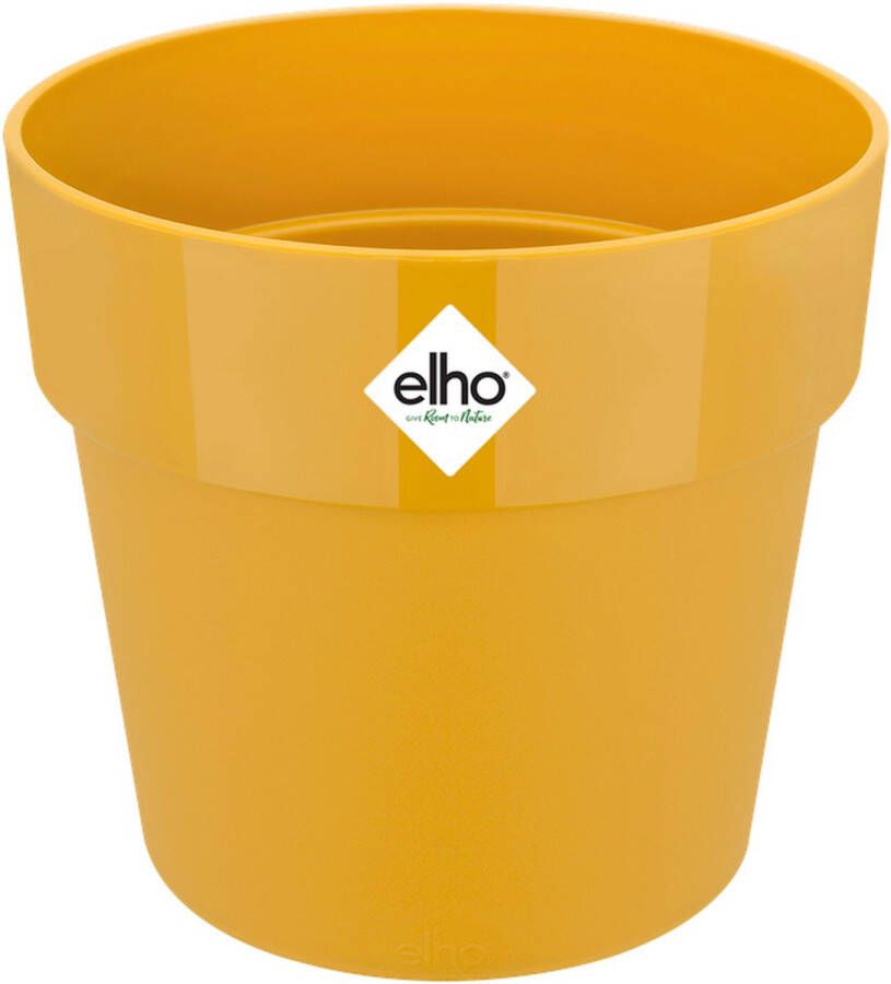 Elho B.for Original Rond 30 Bloempot voor Binnen 100% Gerecycled Plastic Ø 29.5 x H 27.3 cm Geel Oker