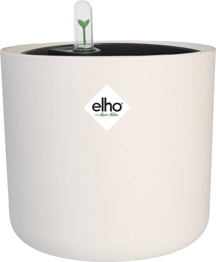 Elho B.for Soft Rond 22 met Self-Watering Insert Bloempot met Watermeter 100% Gerecycled Plastic Ø 22.3 x H 20.4 cm Wit