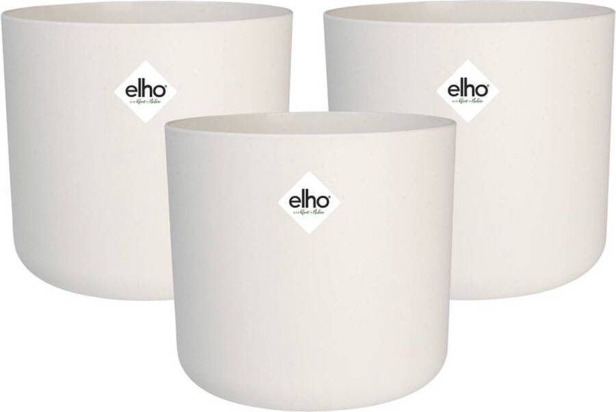 Elho B.for Soft Rond 18 Bloempotten voor Binnen 100% Gerecycled Plastic Set van 3 Ø 18.3 x H 16.7 cm Wit