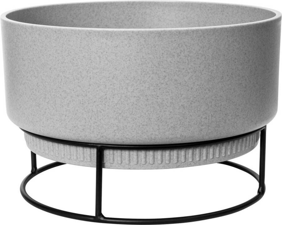 Elho B.for Studio Schaal 30 Grote Bloempot voor Binnen 100% Gerecycled Plastic Ø 29.5 x H 19.1 cm Grijs Living Concrete