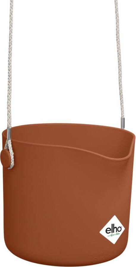 Elho B.for Swing 18 Hangpot Bloempot voor Binnen Inclusief Verstelbaar Hangkoort Ã˜ 18.0 x H 16.5 cm Bruin Brique