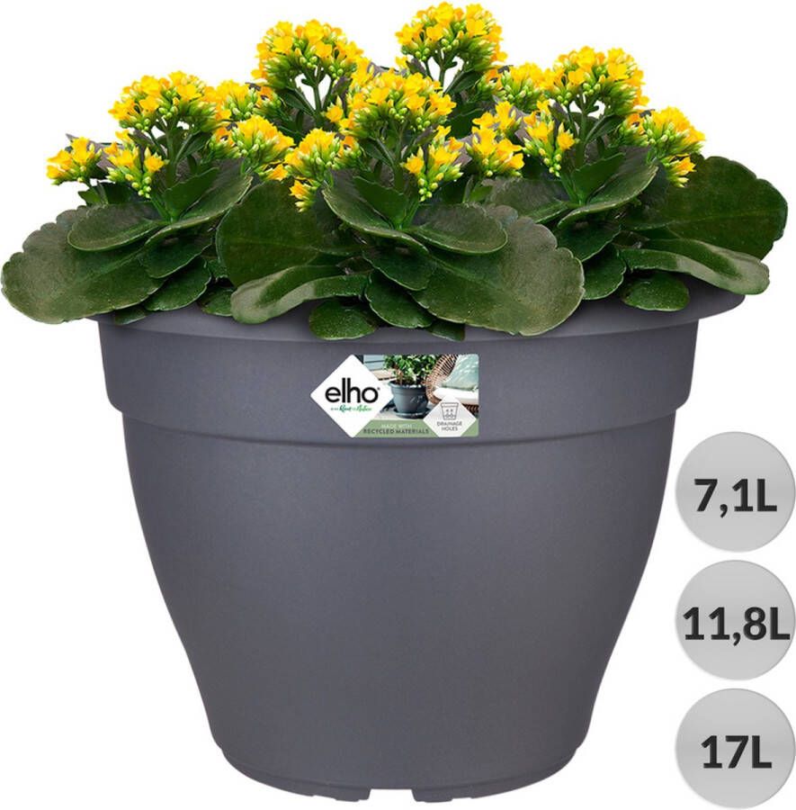 Elho Bloempot 38x28cm 17L Plantenpot Vorstbestendig Kunststof Antraciet