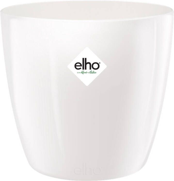 Elho Brussels Diamond Rond 16 Bloempot voor Binnen Ø 15.8 x H 14.5 cm Wit Wit