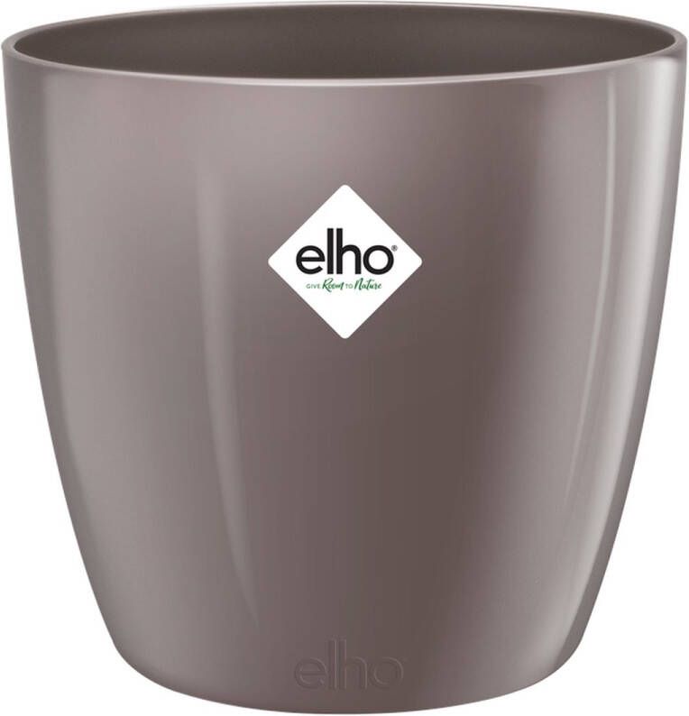 Elho Brussels Diamond Rond 18 Bloempot voor Binnen Ø 18.1 x H 16.2 cm Grijs Oyster Pearl