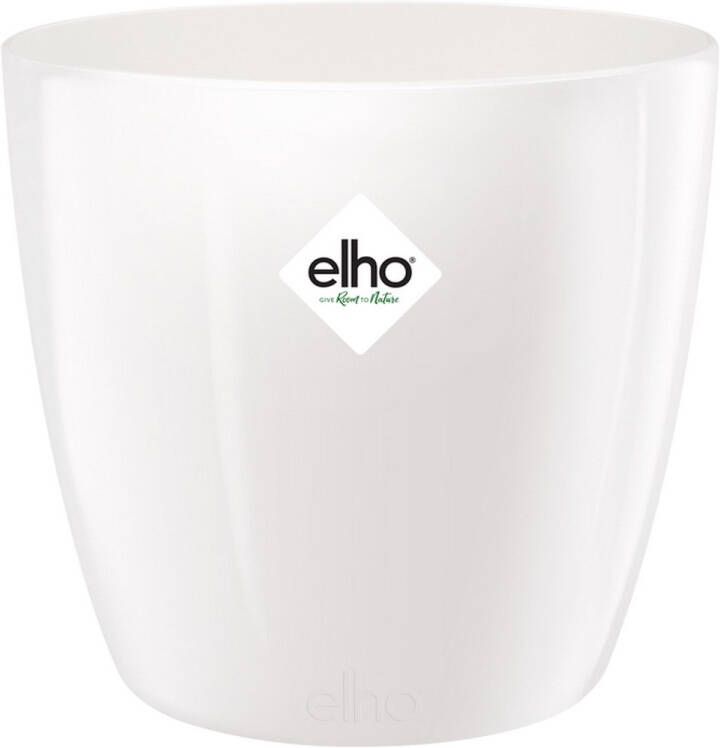 Elho Brussels Diamond Rond 20 Bloempot voor Binnen Ø 20.0 x H 18.6 cm Wit Wit