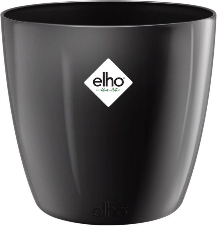 Elho Brussels Diamond Rond 25 Bloempot voor Binnen Ø 25.2 x H 23.0 cm Zwart Metallic Zwart