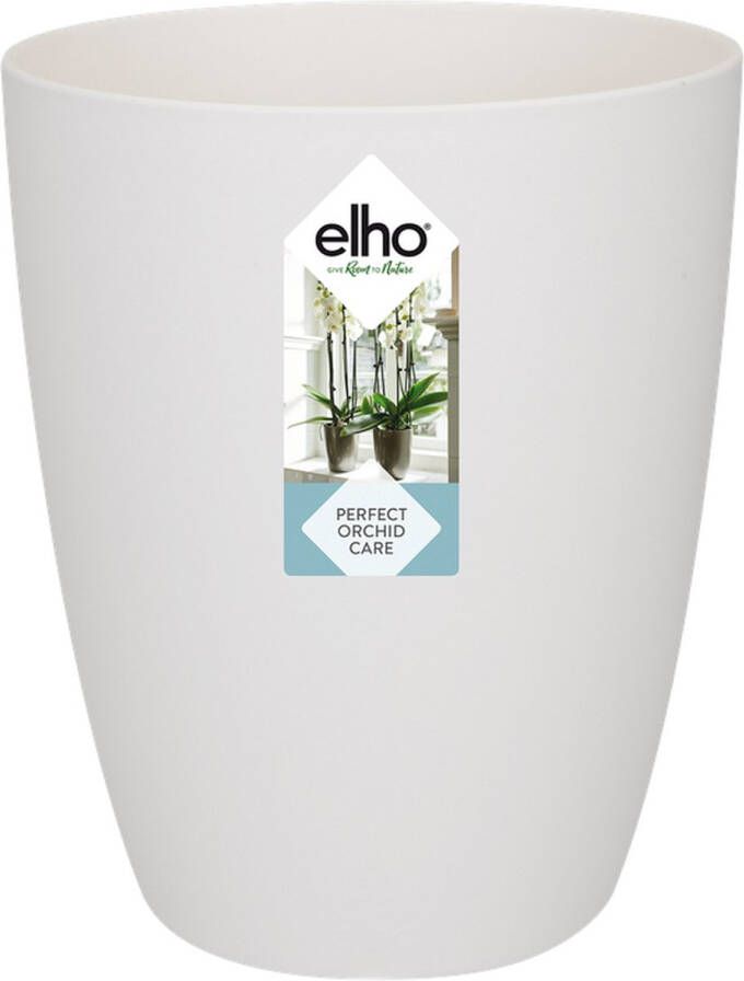 Elho Brussels Orchidee Hoog 12.5 Bloempot voor Binnen Ø 12.5 x H 15.5 cm Wit Wit