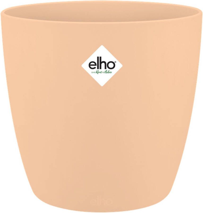 Elho Brussels Rond 18 Bloempot voor Binnen 100% Gerecycled Plastic Ø 18.3 x H 16.8 cm Nude