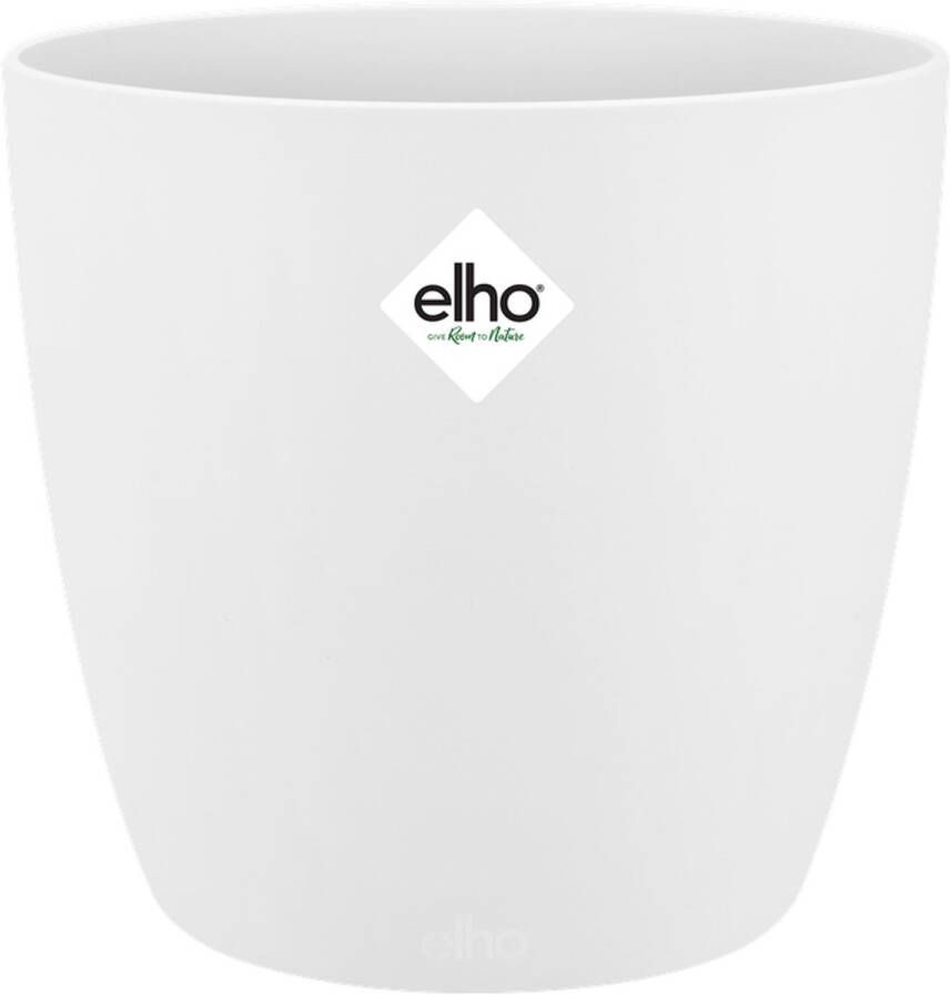 Elho Brussels Rond 20 Bloempot voor Binnen 100% Gerecycled Plastic Ø 20.0 x H 18.7 cm Wit