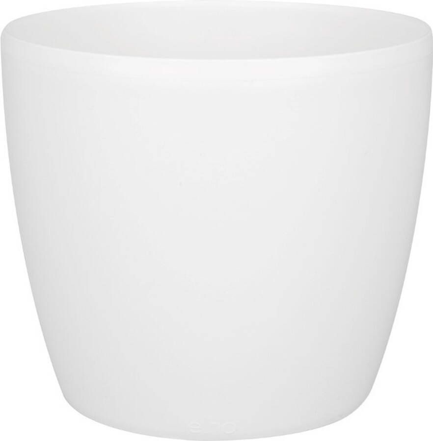 Elho Brussels Rond 22 Bloempot voor Binnen 100% Gerecycled Plastic Ø 22.3 x H 20.6 cm Wit