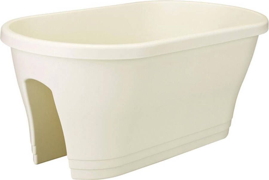 Elho Corsica Flower Bridge 60 Plantenbak voor Balkon Railing 100% Gerecycled Plastic Ø 57.3 x H 23.8 cm Wit Wit