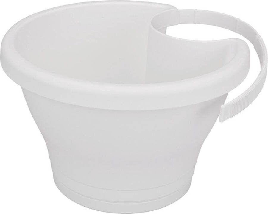 Elho Corsica Regenpijpbakje 24 Plantenbak voor Balkon Buiten Ø 23.5 x H 15.0 cm Wit