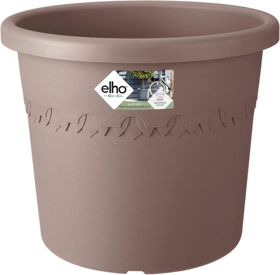 Elho Algarve Cilindro 30 Bloempot voor Buiten 100% Gerecycled Plastic Ø 29.2 x H 24.6 cm