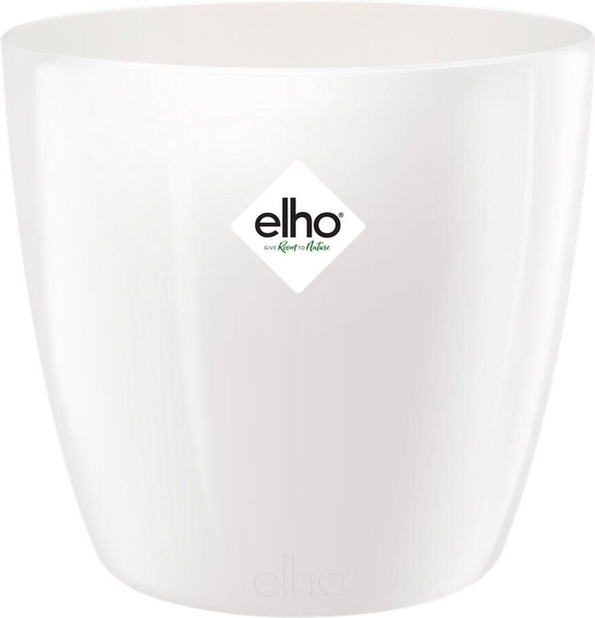 Elho Brussels Diamond Rond 14 Bloempot voor Binnen Ø 13.6 x H 12.5 cm Wit