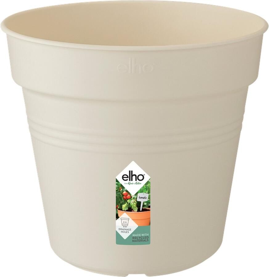 Elho Green Basics Orchidee 15 Bloempot voor Binnenbuitenkweken En Oogsten Ø 15.0 x H 13.9 cm Katoen Wit