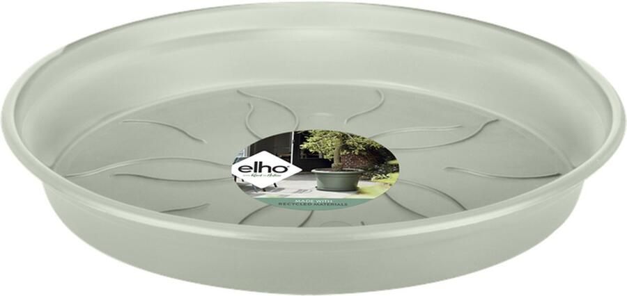 Elho Green Basics Schotel 34 Schotel voor Binnen en Buiten Kweken en Oogsten Ø 33.5 x H 4.8 cm Steengroen