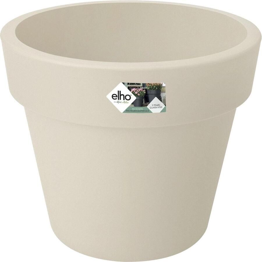 Elho Green Basics Top Planter 23 Bloempot voor Buiten Ø 23.0 x H 19.6 cm Katoen Wit