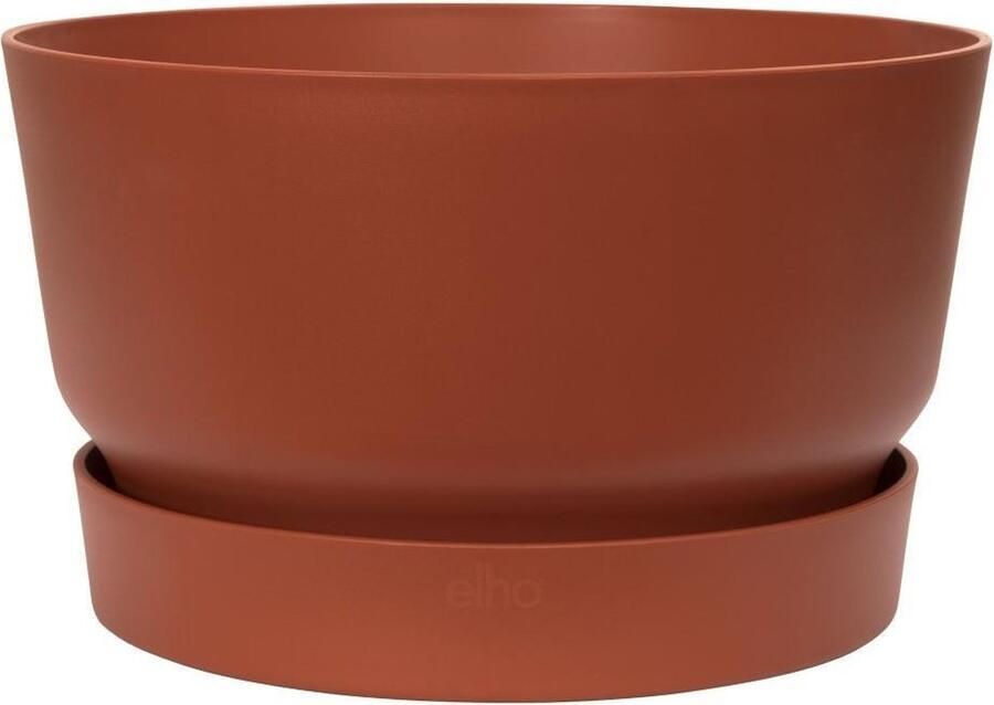 Elho Greenville Schaal 33 Plantenschaal voor Binnen & Buiten Waterreservoir 100% Gerecycled Plastic Ø 32.5 x H 19.4 cm