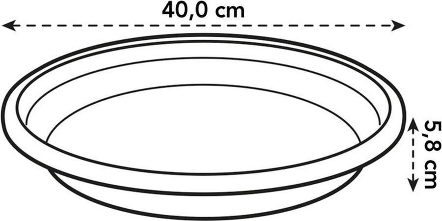 Elho Universele Schotel Rond 40 Schotel voor Binnen & buiten accessoires Ø 40.0 x H 5.8 cm Terra