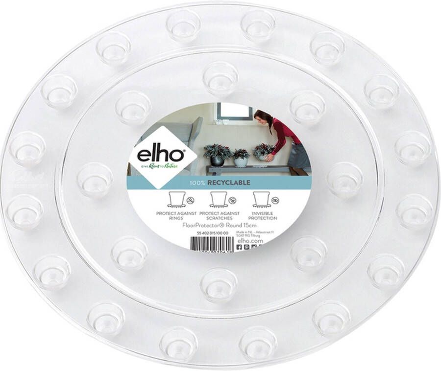 Elho Floorprotector Rond 10 Accessoires voor Binnen Ø 10.0 x H 1.0 cm Transparant Transparant