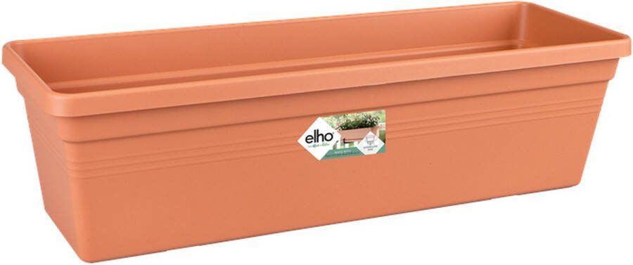 Elho Green Basics Balkonbak 40 Plantenbak voor Balkon Buiten Ø 39.3 x H 14.0 cm Mild Terra