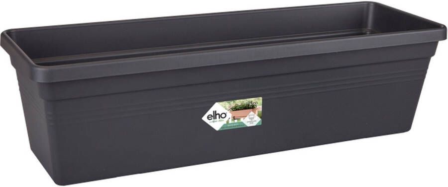 Elho Green Basics Balkonbak 50 Plantenbak voor Balkon Buiten Ø 48.8 x H 14.0 cm Living Black