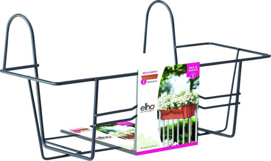 Elho Green Basics Balkonrek Metaal 40 Accessoires voor Balkon Buiten Ø 39.0 x H 19.3 cm Antraciet