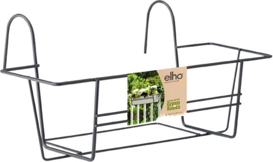 Elho Green Basics Balkonrek Metaal 50 Accessoires voor Balkon Buiten Ø 49.0 x H 19.5 cm Antraciet
