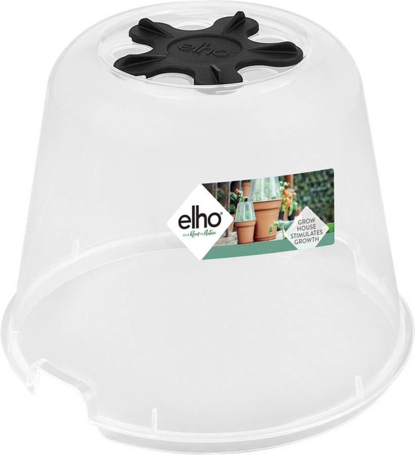 Elho Green Basics Kweekhuis Rond 30 Accessoires voor Binnenbuitenkweken En Oogstenaccessoires Ø 30.0 x H 23.1 cm Transparant Transparant