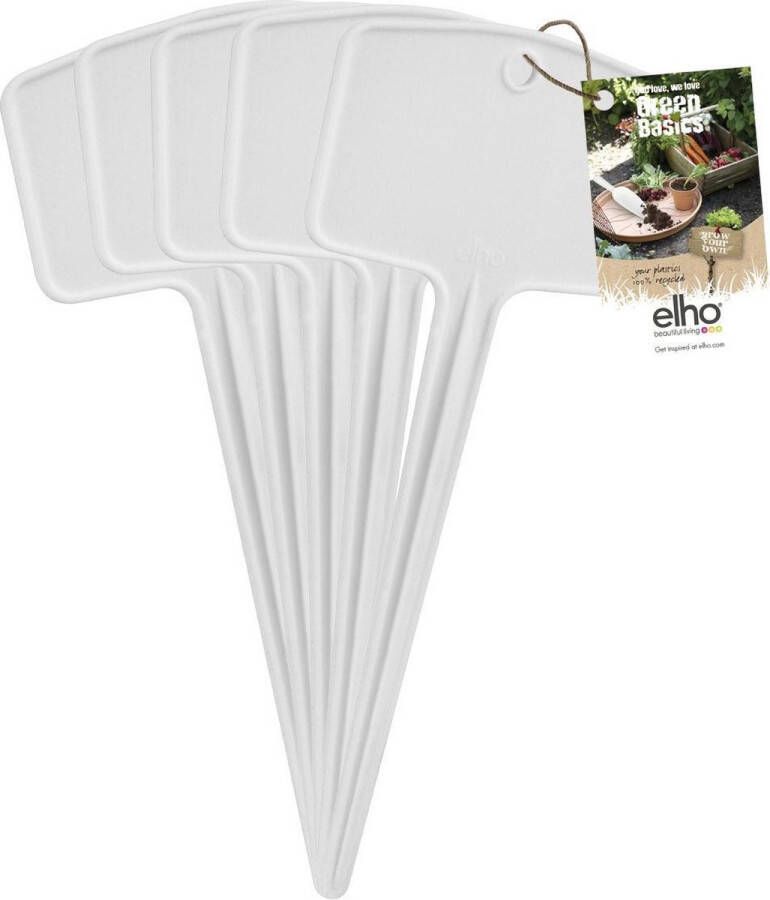 Elho Green Basics Plantlabels 7 Accessoires voor Buitenkweken En Oogstenaccessoires Ø 7.5 x H 18.5 cm Wit Wit