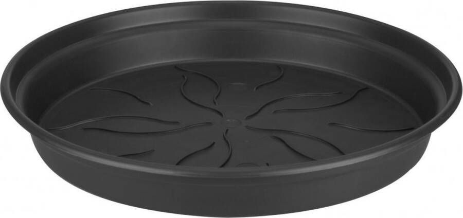 Elho Green Basics Schotel 10 Schotel voor Binnenbuitenkweken En Oogstenaccessoires Ø 10.0 x H 1.5 cm Zwart Living Black