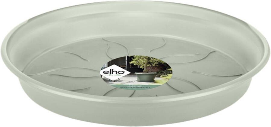 Elho Green Basics Schotel 22 Schotel voor Binnen en Buiten Kweken en Oogsten Ø 21.5 x H 3.2 cm Steengroen